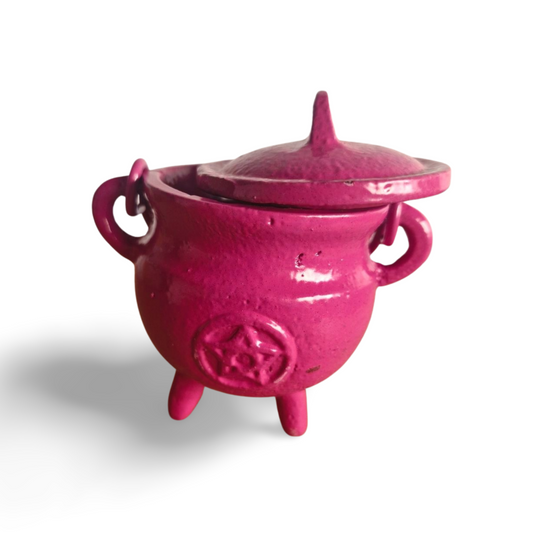 Cast Iron Cauldron Pentagram-Pink