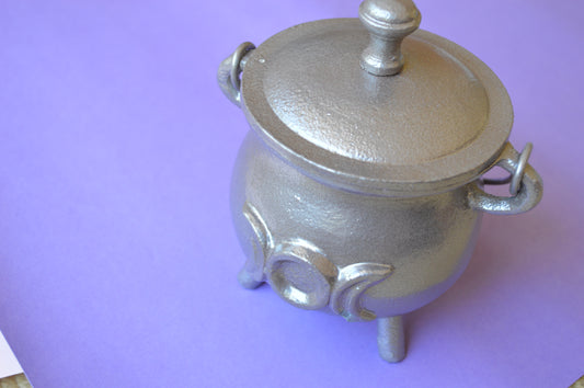 Kids cauldron with lid-silver
