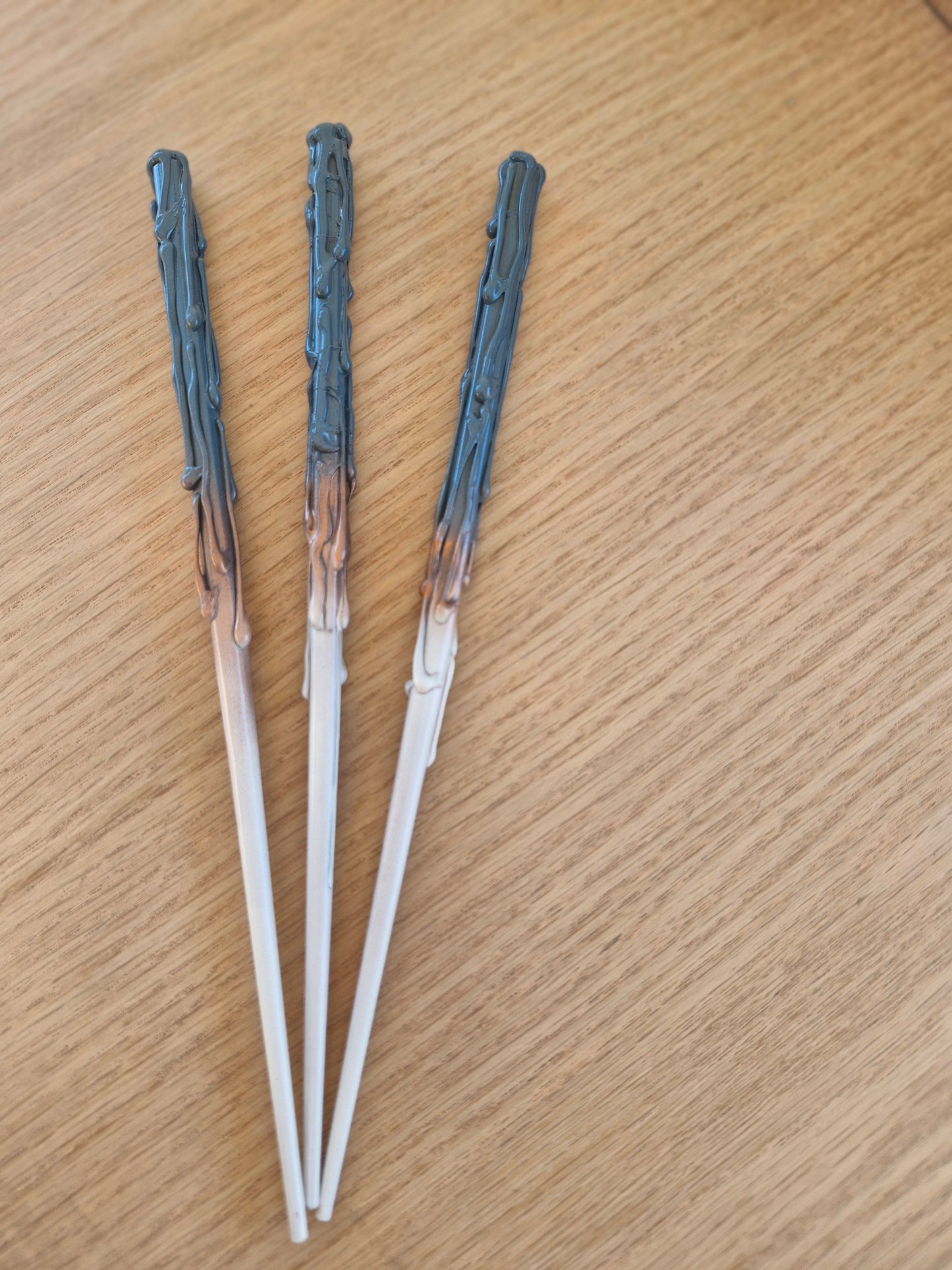 white, gold and blue handmade magical wand
