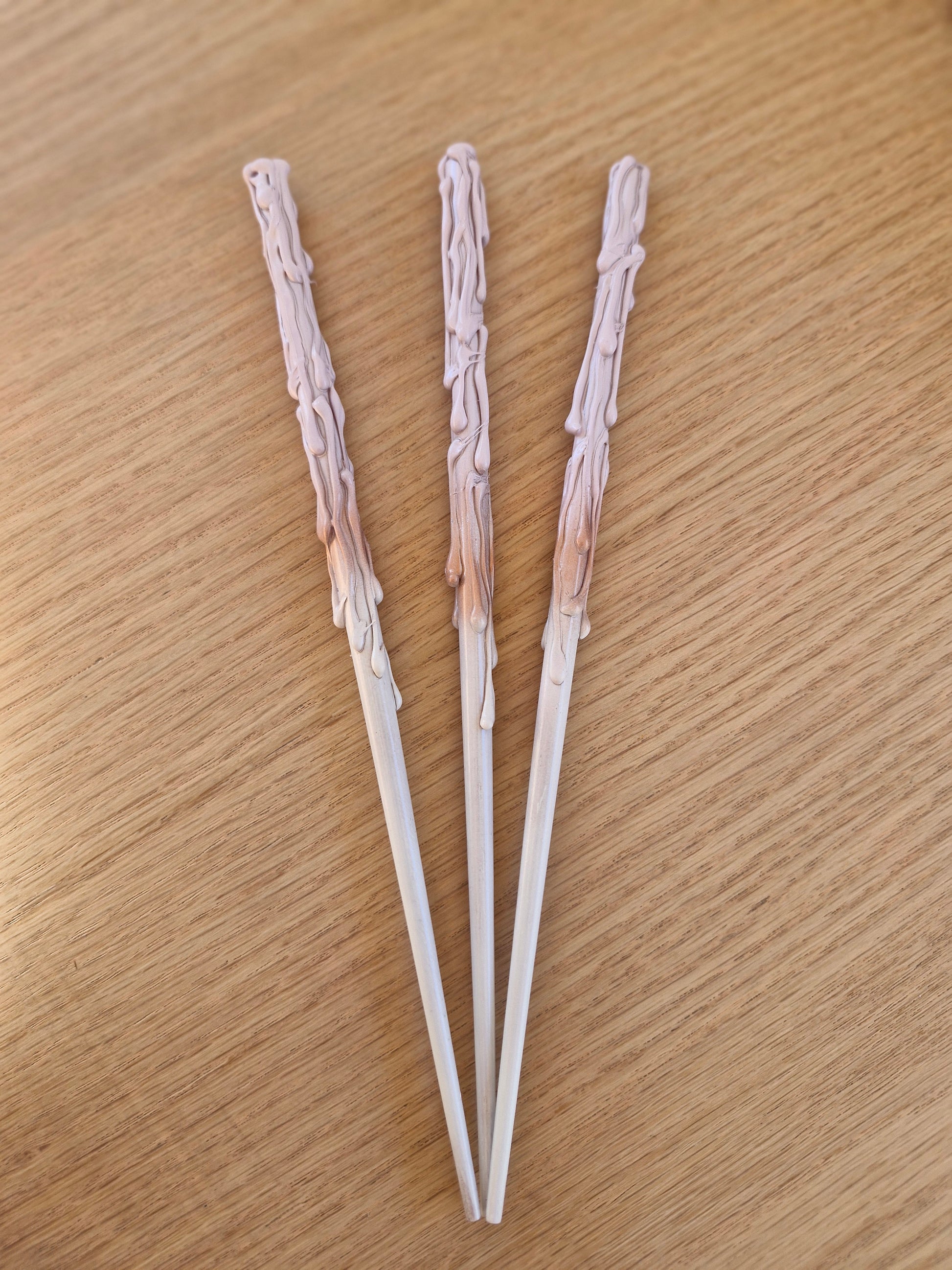 white, gold and pink handmade magical wand