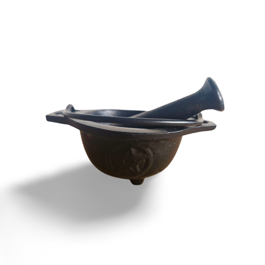 Pentagram Cast Iron Mortar + Pestle.