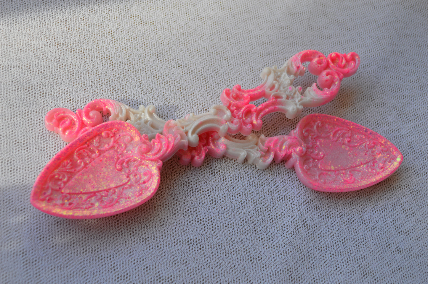 Potion Spoon pink and white with glitter