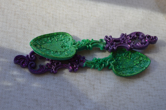 Potion Spoon green and purple with glitter