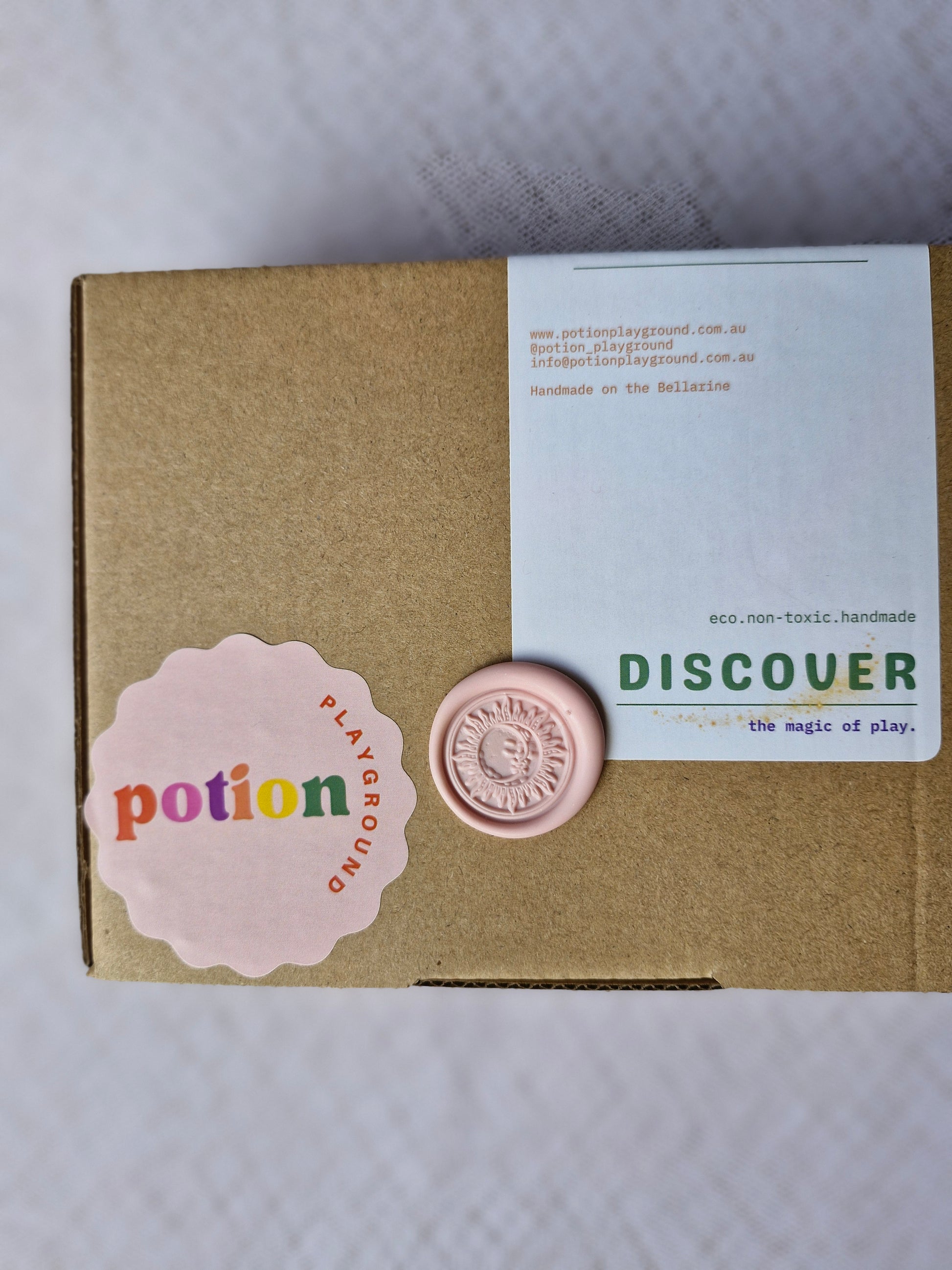 outside of the unicorn fantasy potion box with wax seal