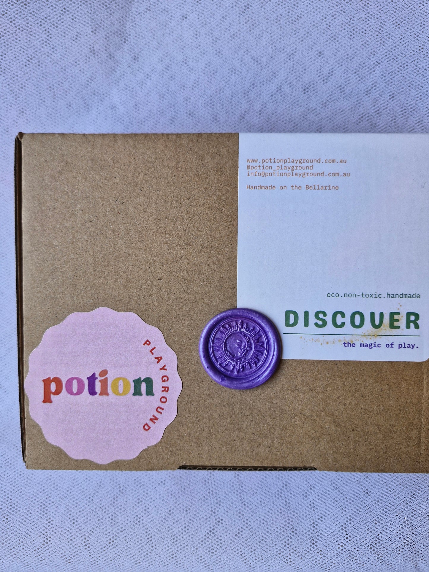 the outside box of the mermaid magic potion kit with wax seal