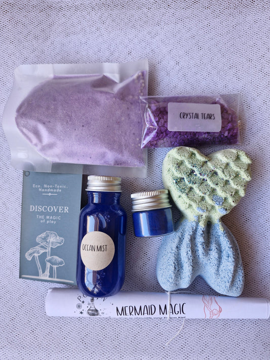 all the components from inside the mermaid magic potion kit with mermaid tail fizzer