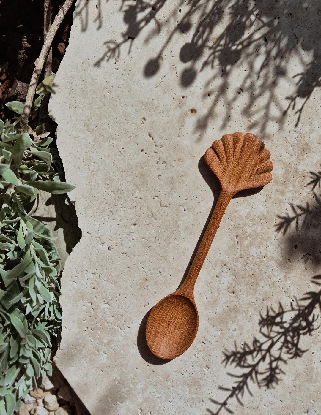 Shell wooden spoon